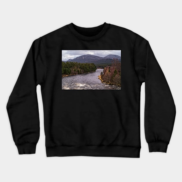 Invercauld Bridge, River Dee, Braemar, Scottish Highlands, UK (3) Crewneck Sweatshirt by Avalinart